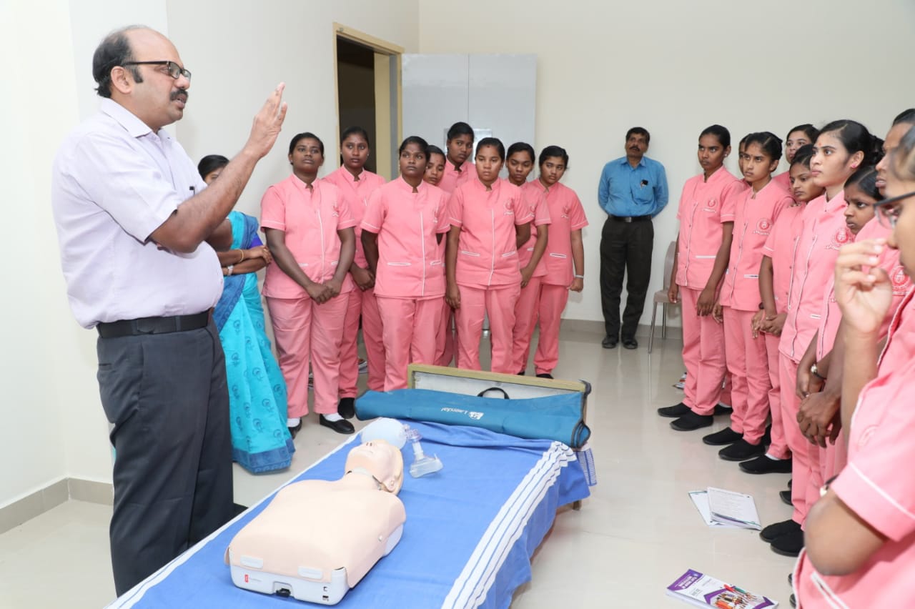 Hands-on training for real healthcare practice at Sri Vijay Vidyalaya campus